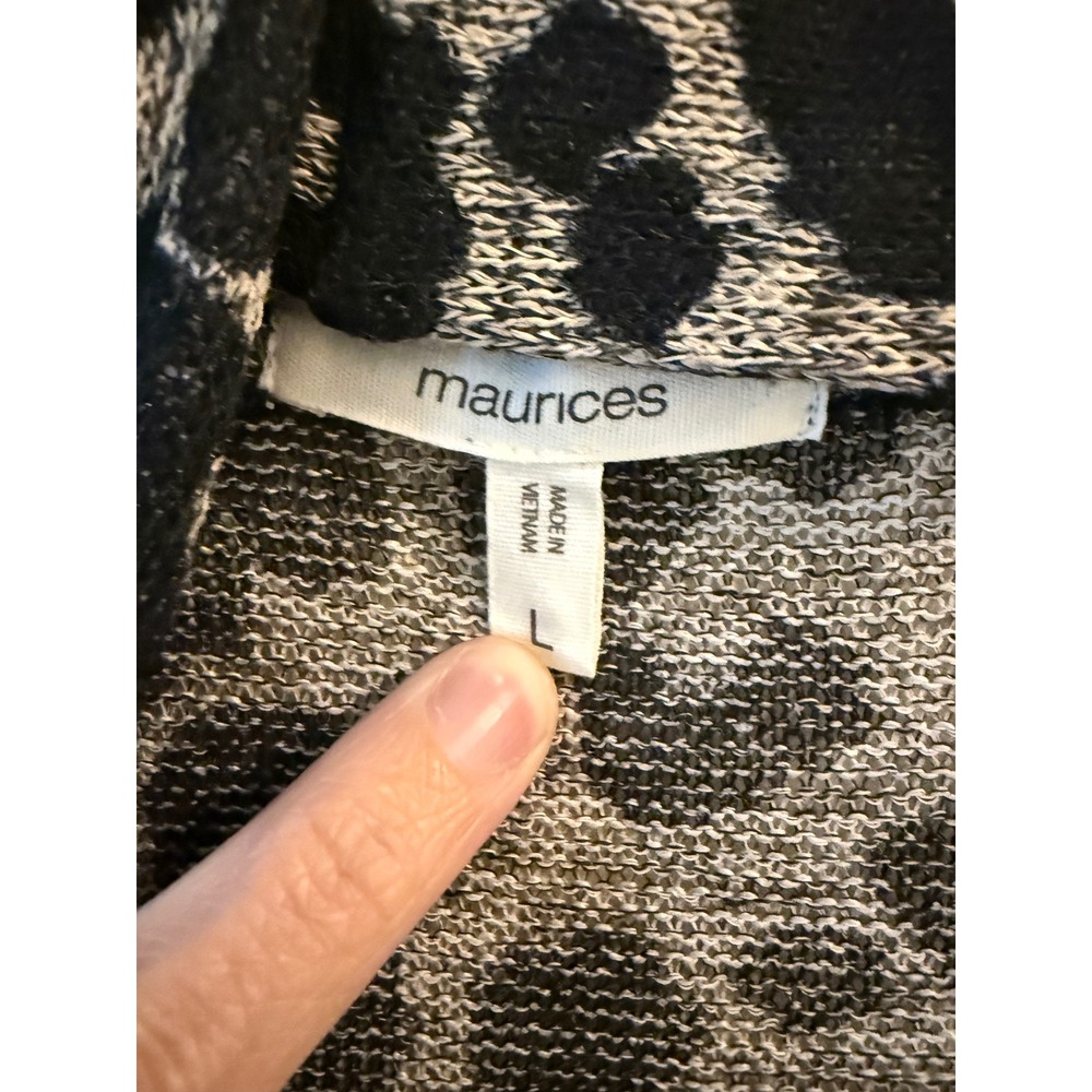 Maurice's Leopard Print Duster Cardigan Lightweight Long Sleeve - Women's Large - Picture 5 of 5